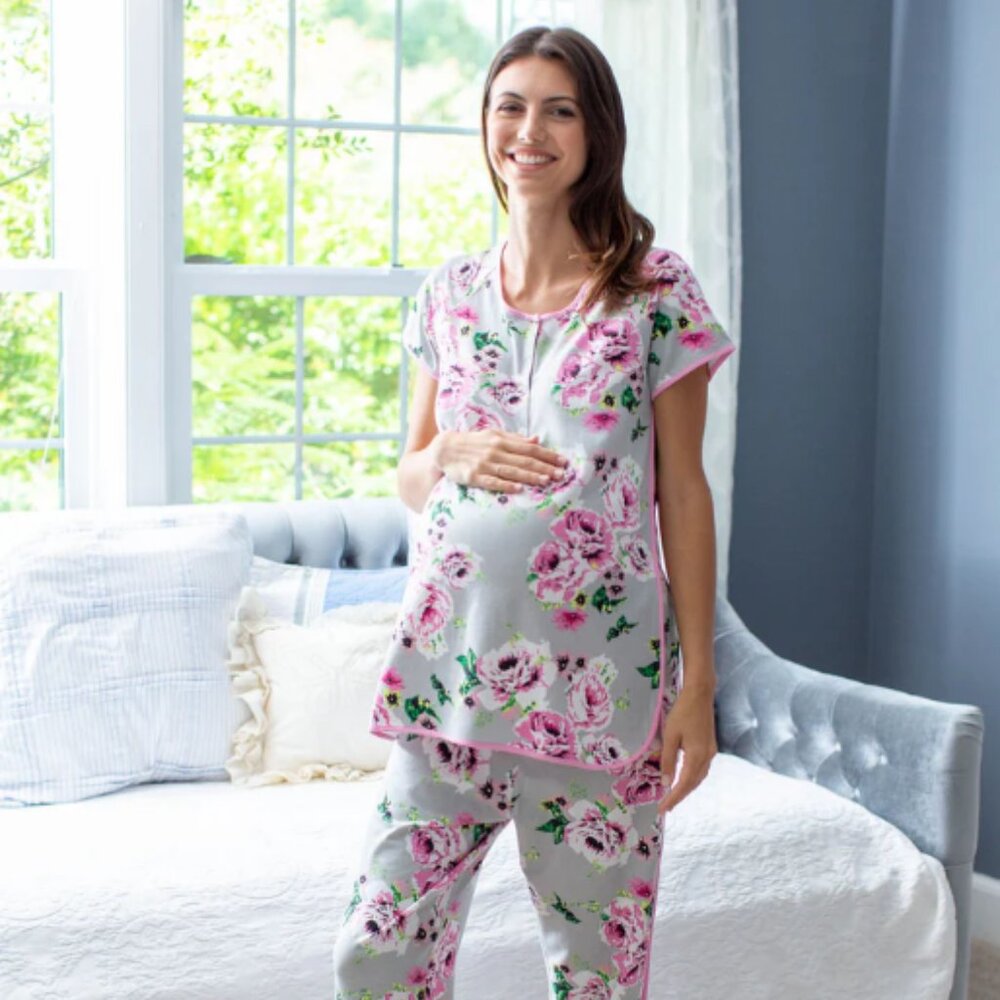 Baby Be Mine Olivia Maternity Nursing Pajama Set